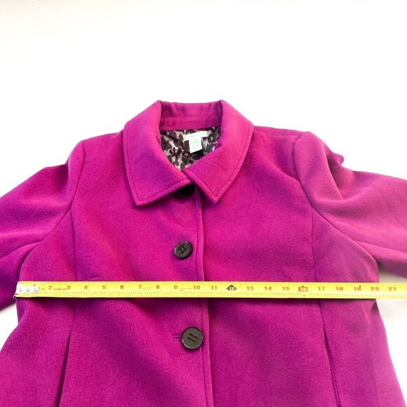 Laura Ashley Fuchsia Pea coat with pockets Size Extra Large XL - Picture 6 of 7